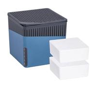 WENKO Déshumidificateur Cube 1000 g & Recharge, pour pièces Jusqu’à 80 m³, elimine l'humidité, Anti moississure, sans électricité, Silencieux, Rechargeable, Bleu