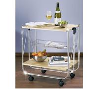 WENKO Desserte Cuisine à roulettes Dinett Érable, Desserte pliante à roulettes, Table roulante pliante , MDF - Métal, Marron