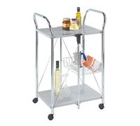 WENKO Desserte de Cuisine Sunny Argent - Repliable, Métal Peint par poudrage, 56.5 x 90.5 x 44 cm, Argent