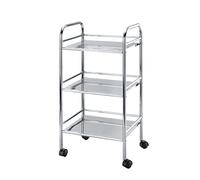 WENKO Desserte exclusive - étagère mobile, 3 étagères, Acier, 41 x 75 x 32 cm, Chromé