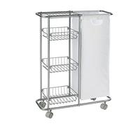 WENKO Desserte Slim - avec 3 corbeilles Capacité: 28 l, Métal Peint par poudrage, 20 x 80 x 58 cm, Gris