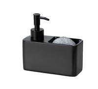 WENKO Distributeur De Liquide Vaiselle + Porte éponge resa - Noir - 150 ML
