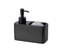 Distributeur De Savon Avec Porte Éponge - Noir
