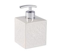 WENKO Distributeur de Savon Cordoba Blanc céramique - Distributeur de Savon Liquide Capacité: 0.5 l, Céramique, 8.5 x 13 x 8.5 cm, Blanc