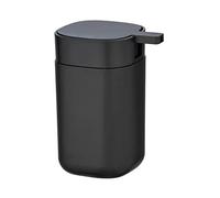 WENKO Distributeur de savon Davos, rechargeable, accessoire de salle de bain au design All Black tendance pour un style d'aménagement intérieur tendance, exempt de BPA, 350 ml, 9,8x13x7,8 cm, noir mat
