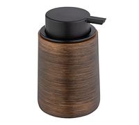 WENKO Distributeur de Savon Palena, Distributeur à Pompe Rechargeable, polyrésine de Haute qualité et Large tête de Pompe, jusqu'à 250 ML de Savon ou de Liquide Vaisselle, 10 x 14 x 8,5 cm, Bronze