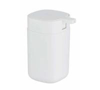 WENKO Distributeur savon liquide design Davos, capacité de 350 ml, Plastique sans BPA, 9,8x13x7,8 cm, blanc mat