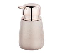 WENKO Distributeur Savon Liquide Glimma, Capacité 330 ml, céramique effet paillette, 9,5x15x8,5 cm, cuivré