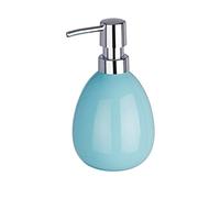 WENKO Distributeur Savon, Liquide, Porte Savon Liquide Polaris, Bleu Pastel, céramique, 10x16,5x9,4 cm