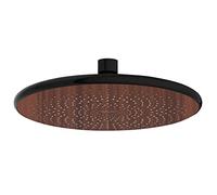 WENKO Douchette ciel de pluie Watersaving Wood, pomme de douche durable, aspect bois, économie d'eau, confort total, raccord universel ½" et adapté aux chauffe-eau instantanés, Ø 22,5 cm, marron/noir
