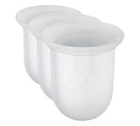 WENKO Ensemble Brosse WC Verre - Porte-Brosse WC, Verre, Blanc (Lot de 3)