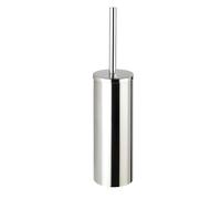 WENKO Ensemble WC Orea Brillant, Porte-Brosse WC isolé, y Incluse Brosse WC et récipient Interne Amovible, Ensemble de Brosse WC fermé en Acier INOX Brillant, Ø 9 x 40,5 cm