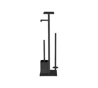 Garniture de WC sur pied WENKO Mod. Debar avec tablette Noir, en acier inoxydable