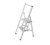 WENKO Escabeau 2 marches, escabeau Pliable Aluminium Design, 44 x 94 x 51 cm, Blanc