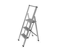 Wenko Escabeau 3 marches pliable en aluminium design 44 x 127 x 5,5 cm Argent