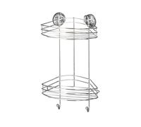 WENKO Etagère d'angle 2 étages pour douche Rangement salle de bain Tablettes murales sans percer WC
