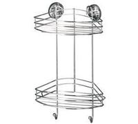 Wenko Étagère d'angle Vacuum-Loc 2 niveaux fixation sans perçage acier chromé 23 cm 20885100