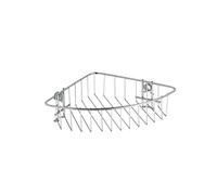 WENKO Etagère d'angle de douche Classic panier de douche d'angle fixation murale avec adaptateur non fourni acier brillant