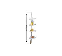 WENKO Etagère télescopique d'angle Etagère de douche d'angle avec 4 étagères Salle de bains Compact blanc Crochet