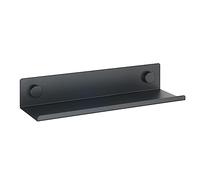 WENKO Étagère de Cuisine Jet M - Étagère Murale en métal - 40 x 7,5 x 12 cm - À percer - Fixation Alternative avec adaptateurs Static-Loc® Plus (Inclus) - sans perçage - Noir - Matériel de Fixation