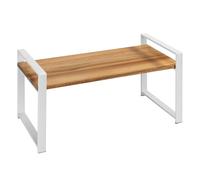 WENKO Étagère de Cuisine Louisa, Petite Étagère pour le plan de Travail, en Bois d'acacia et Métal, Crée plus d'espace de Rangement dans la Cuisine, 40 x 20 x 20 cm, Blanc