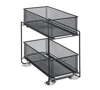 WENKO Étagère de cuisine Mod. Gioma | Rangement avec tiroir coulissant pour placard et plan de travail | Organisateur d'épices en métal | DIM (l x h x p) 35 x 34 x 18,5 cm | Noir