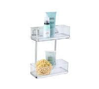 WENKO Etagère de douche murale Corbeille à suspendre Tablettes sans percer 2 étages Quadro WC
