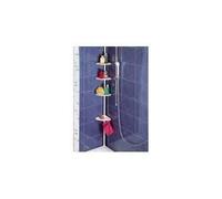 WENKO Etagère télescopique d'angle Etagère de douche d'angle avec 4 étagères Salle de bains Compact blanc Crochet