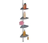 WENKO Barre télescopique Coin douche Etagère Compact Coin douche 4 tablettes Baignoires