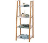 Etagère de salle de bain en bambou Finja - L. 43 x H. 112 cm - Blanc