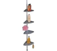 WENKO Barre télescopique Coin douche Etagère Compact Coin douche 4 tablettes Baignoires