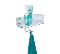 WENKO Etagère murale de salle de bain en acier inoxydable Salle de bain Cuisines QUADRO Crochet sans percer Douche