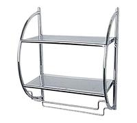Wenko Étagère murale salle de bain Exclusive 15173100 2 rayons métal perforé chromé 55 cm