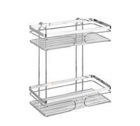 WENKO Étagère murale Premium douche Panier Salle de bains Étagère suspendue Tablettes 2 étages Acier inoxydable