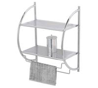WENKO Étagère murale salle de bain EXCLUSIVE 2 tablettes Porte-serviettes Barres en inox WC