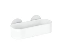 WENKO Etagère murale salle de bain Osimo, Panier de douche fixation sans perçage Static-Loc®, Plastique, 27x9,5x12 cm, Blanc