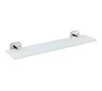 WENKO Etagère salle de bain, tablette en verre Mezzano, fixation acier inox - verre satiné, 46,5x5,5x13,5 cm, brillant