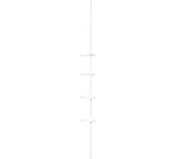WENKO Etagère télescopique d'angle Etagère de douche d'angle avec 4 étagères Salle de bains Compact blanc Crochet