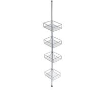 Wenko Étagère télescopique Domaso 21736100 – Acier inoxydable, 4 tablettes, chromé