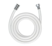 WENKO Flexible de douche Design, Tuyau de douche avec gainage protection anti-torsion, embout universel 1/2", Plastique de haute qualité, longueur 175 cm, finition blanc