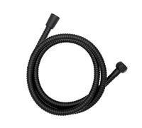WENKO Flexible de douche en inox 150 cm, flexible de douche gainé d'inox, adapté à toute tête de douche grâce à un raccord standard 1/2", protection anti-torsion pratique, homologué eau potable, noir
