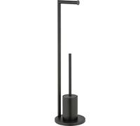 WENKO Garniture de WC Ferla en métal noir 18 x 69,5 cm