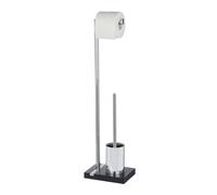 WENKO Garniture de WC sur pied Toilettes Brosses Porte-brosse Salle de bain Noble Black