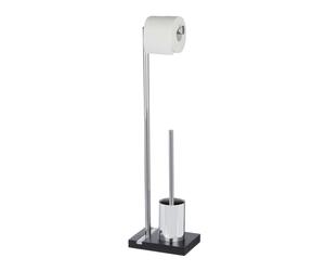 WENKO Garniture de WC sur pied Toilettes Brosses Porte-brosse Salle de bain Noble Black