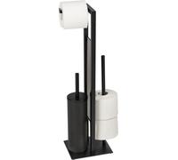 WENKO Garniture WC fermée Rivalta Noir Brosse Tête de brosse WC invités Toilette