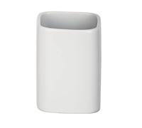 WENKO Gobelet à brosser les dents Hexa blanc mat - Porte-brosse à dents pour la brosse à dents et la pâte dentifrice, Céramique, 6.5 x 9 x 6.5 cm, Blanc