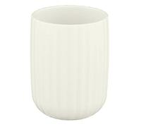 WENKO Gobelet pour brosses à dents Agropoli blanc crème, pour le rangement de brosses à dents et le dentifrice, en plastique haute qualité et à la surface structurée, sans BPA, Ø 7,5 x 10 cm