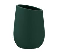 WENKO Gobelet pour brosses à Dents Badi, gobelet en céramique à Surface Mate, gobelet pour Le Rangement de brosses à Dents et du Dentifrice, idéal pour la Salle de Bain, Ø 8 x 11 cm, Vert foncé