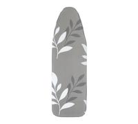 WENKO Housse de Table à Repasser 140x50cm, jusqu'à 60% Gain Temps, Coton | OEKO-TEX, plus rapide par chaleur réfléchie, pour fers à vapeur, rembourrage confort & clip tendeur, L/XL, gris, Mod Premium