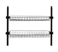 WENKO Korb Herkules, 2er Set Aufbewahrungskörbe in Draht-Optik aus stabilem Stahl inklusive Halterungen aus Kunststoff zur Erweiterung des Teleskop-Systems Herkules, (B x H x T): 94 x 8 x 38, Schwarz